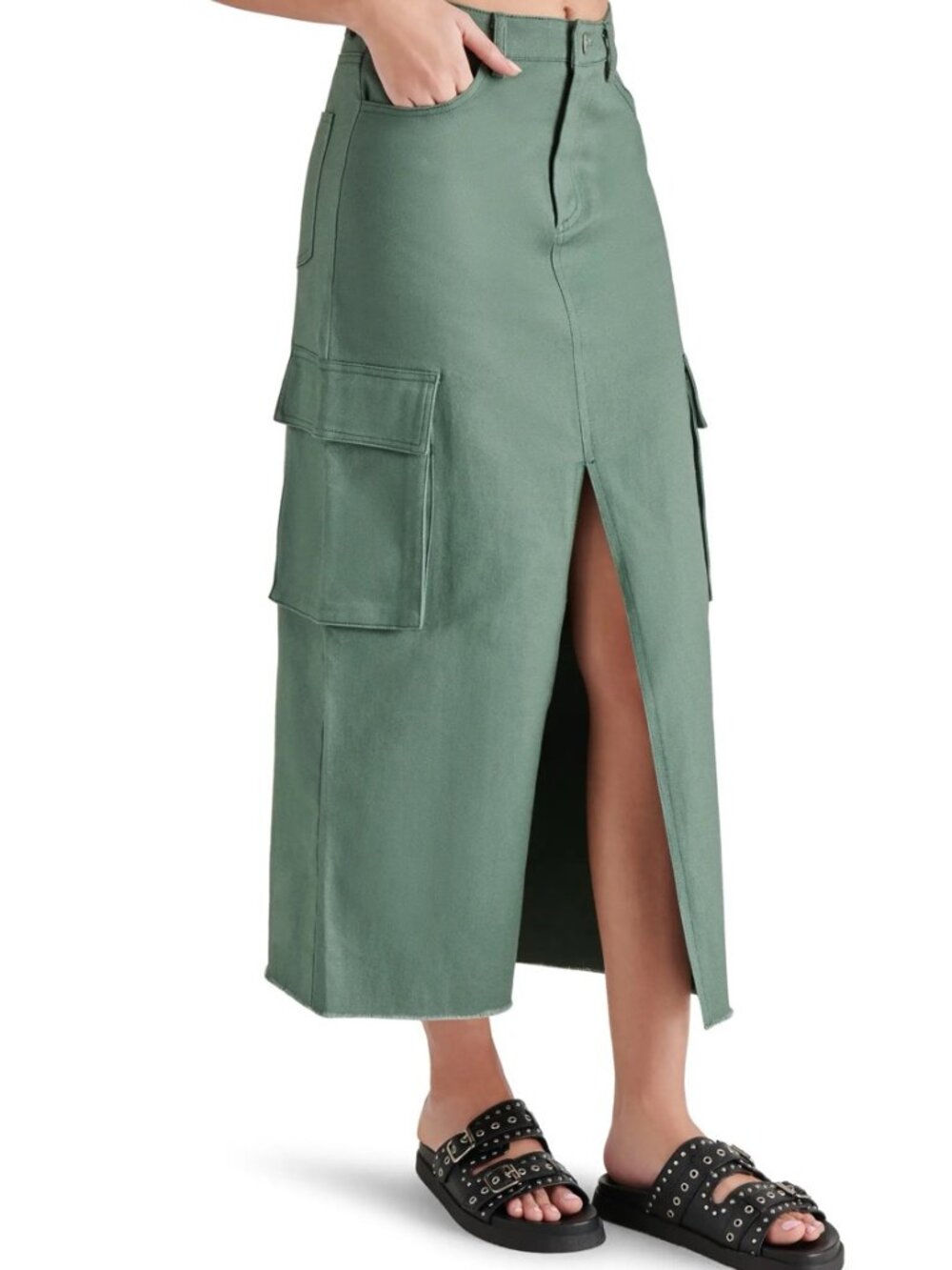 Steve Madden Benson Stretch Twill Cargo Skirt, Green (8)